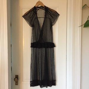 Black lace dress sheer overlay
